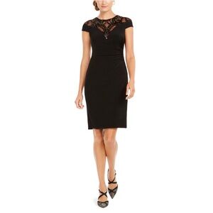 Adrianna Papell Women's Black Sequin Jersey Dress